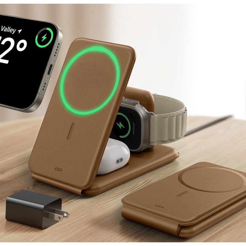 High-Capacity Magnetic Wireless Power Bank 20000mAh Built-in Cable (MagSafe-compatible alignment)