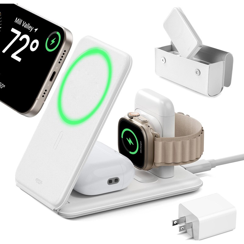 Magnetic Wireless Wallet Power Bank 5000mAh with Card Holder (MagSafe-compatible alignment)