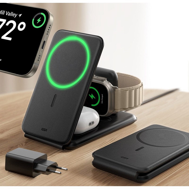 Mini Magnetic Wireless Power Bank 3000mAh Keychain Size (MagSafe-compatible alignment)